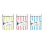 Coffee Canister Pink Stripe 11 Dia X 13