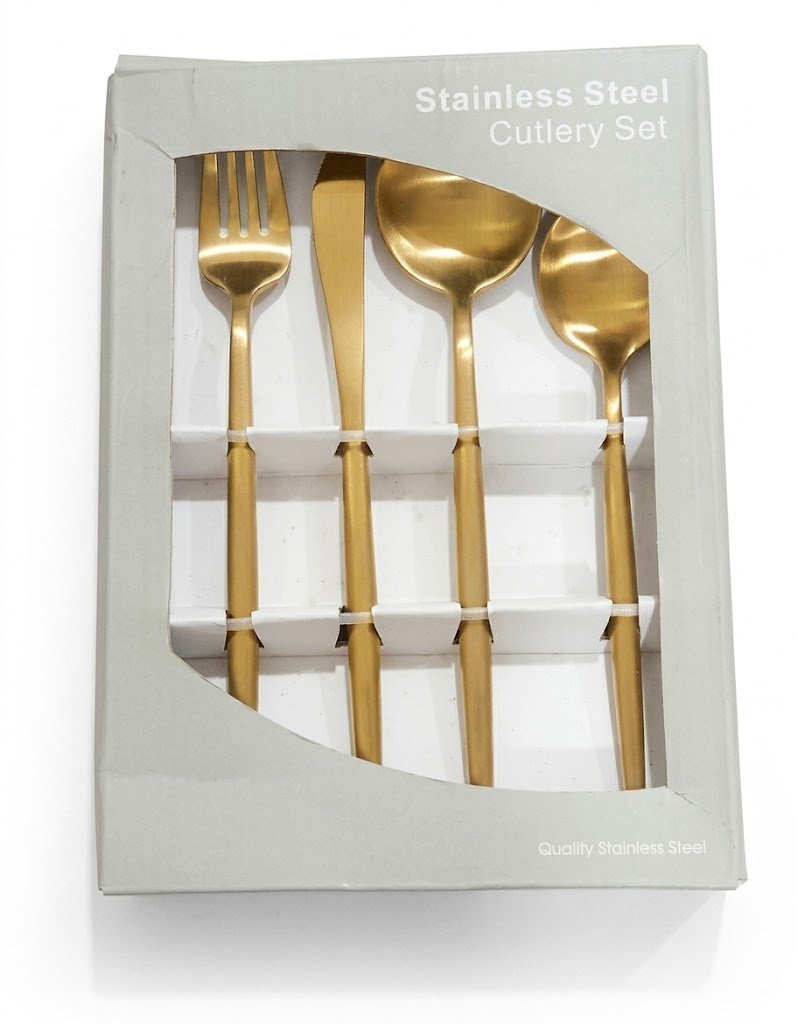 16‑pc gold cutlery set stainless steel flatware for dining table décor in Lagos, Nigeria