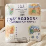 White sateen stripe 13.5 tog king size all seasons duvet quilt for luxury bedroom bedding in Lagos, Nigeria