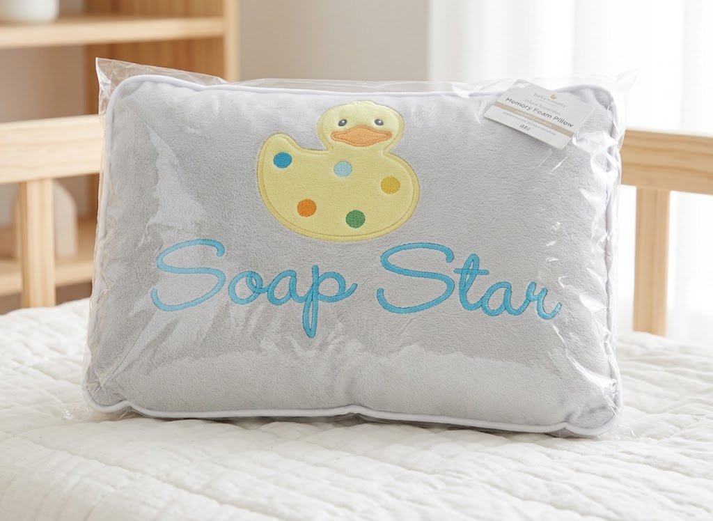 Microfibre embroidered bath pillow for bathtub comfort in Lagos, Nigeria, soft spa-style neck support cushion