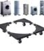 Adjustable heavy-duty washing machine stand with wheels for laundry appliances in Lagos, Nigeria
