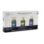 3 Piece Pure Essential Oil Set With 2 X 10Ml Oil (Lavender & Lemon) & Diffuser