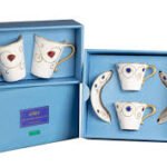Jewel 4Pc Blue/Gold Tea Set