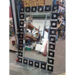 Lg Black Glass Square Mirror