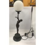 Juliana Light Lady Holding Arm Up Crackle Ball Shade