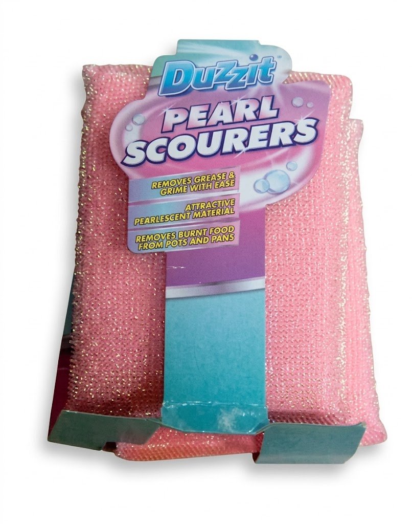 Three pack of white pearl scourer pads for gentle non-scratch kitchen cleaning in Lagos, Nigeria