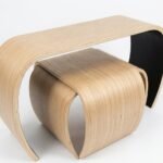 Natural pencil reed rattan console and side table nesting set with a waterfall silhouette in Lagos, Nigeria