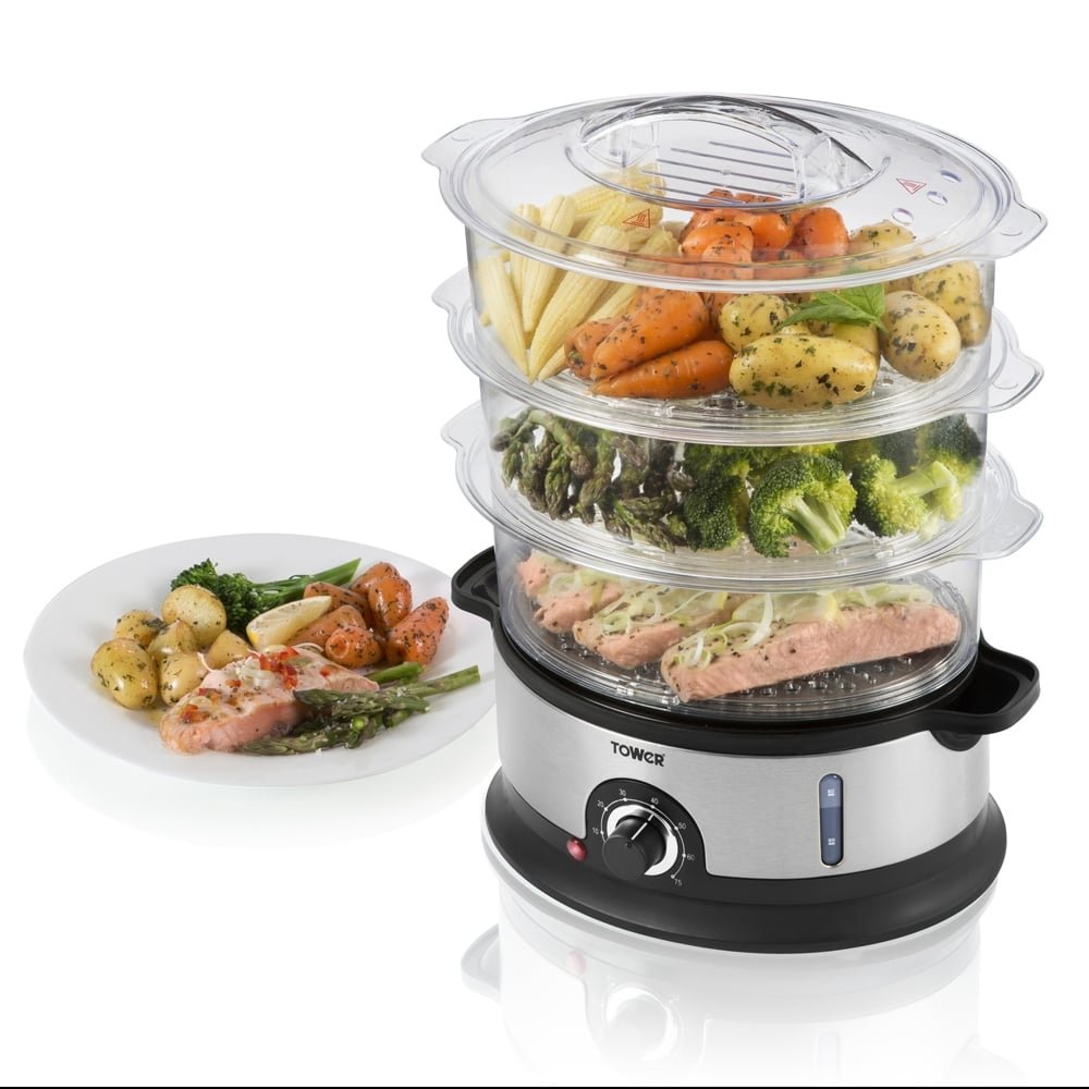 1487331985-20721100.jpg Large 9L 3 Tier Food Steamer - Image 1