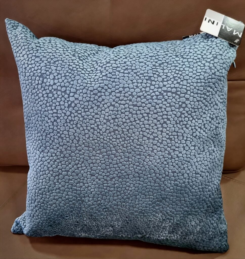 Blue cut velvet dots cushion 43x43 cm luxury textured velvet throw pillow for sofa