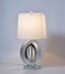 Mirror base table lamp with white fabric shade for bedroom lighting and decor in Lagos Nigeria modern luxury interior