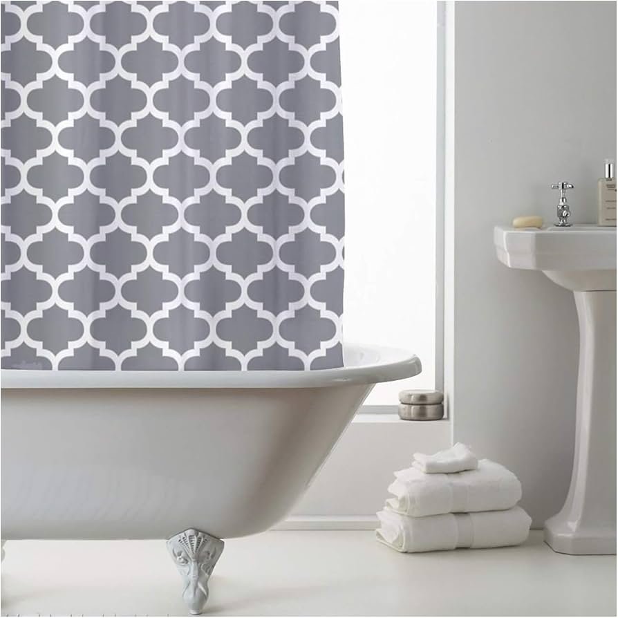 Durable brown and white patterned PEVA shower curtain for waterproof bathroom protection Durable brown and white patterned PEVA shower curtain for waterproof bathroom protection in Lagos, Nigeria