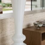 Tall white double bottom floor vase 100cm modern ceramic decorative vase for luxury home interiors in Lagos, Nigeria