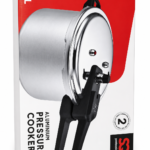 Polished silver aluminum pressure cooker with safety lid for fast and healthy cooking in Lagos, Nigeria
