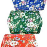Kilburn Bouquet Small Serving Tray – Assorted Floral Melamine Platter