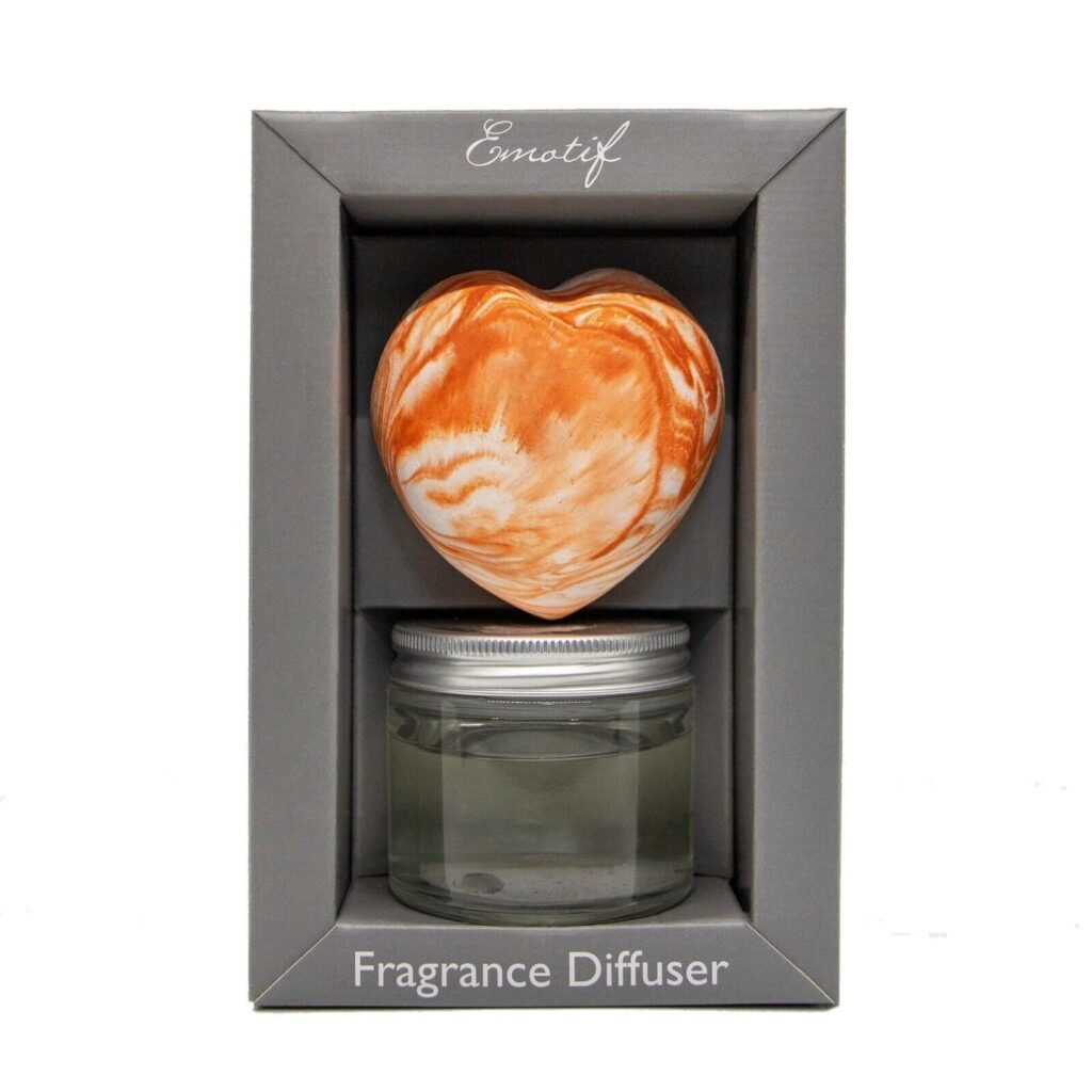 heart shaped citrus fragrance diffuser bottle with reeds in Lagos Nigeria