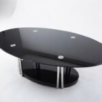 Sleek Cosmo black coffee table with a modern minimalist design for luxury living room decor in Lagos, Nigeria