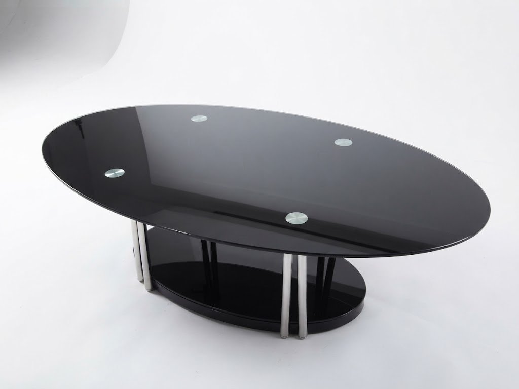Sleek Cosmo black coffee table with a modern minimalist design Sleek Cosmo black coffee table with a modern minimalist design for luxury living room decor in Lagos, Nigeria
