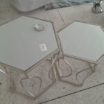 Avantis Side Table - Mirror Top/Brushed Sil Metal Frame