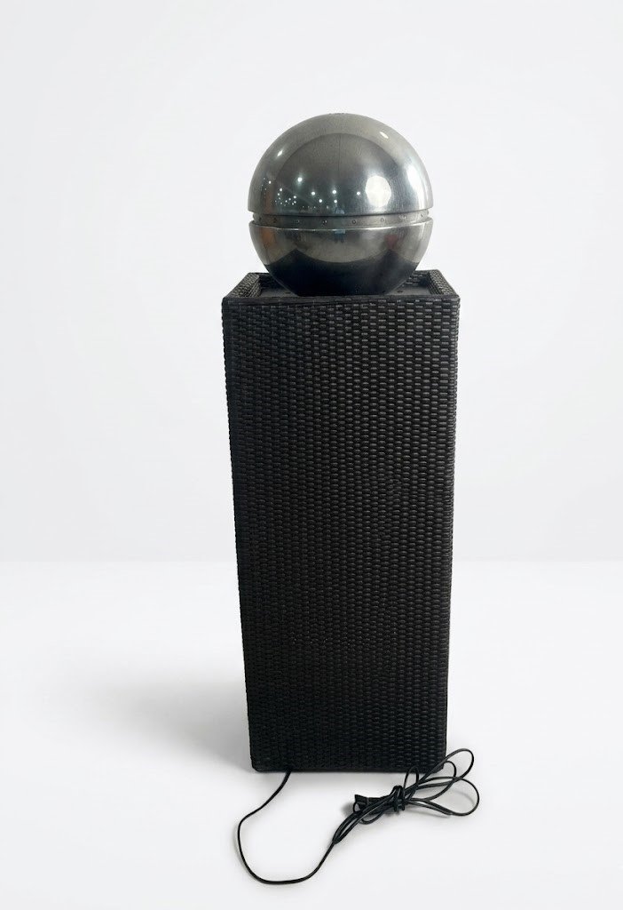 Quasar blue LED metal ball décor with glowing light for modern home styling in Lagos, Nigeria