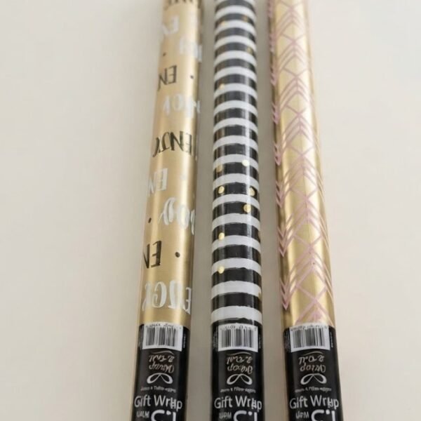 1.5m female metallic roll wrap pack of 36 sheets for gift wrapping and decorative use
