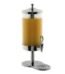 Sleek 7L stainless steel juice dispenser with a clear polycarbonate body and drip tray for Lagos, Nigeria catering.