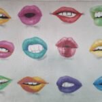 Lips Canvas Wall Art 90x120cm – Large Modern Abstract Print – Leez World