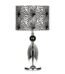 65cm Azura table lamp with a crystal glass base and black and white swirl fabric shade in Lagos, Nigeria