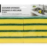 Three pack of yellow cellulose sponges for high-absorbency kitchen cleaning in Lagos, Nigeria