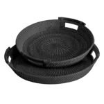 S/3 Black Willow Trays