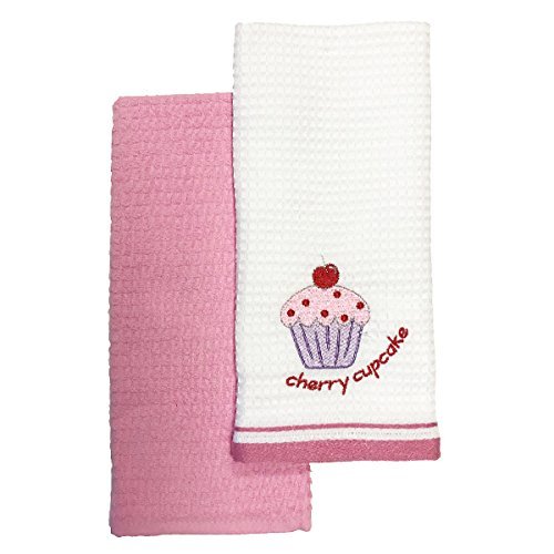 41Y4At2BT4DL.jpg Waffle/Terry 2 Pack Tea Towel Cupcake - Image 1