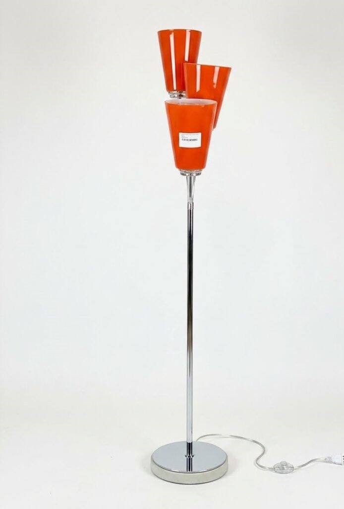 Modern 2-part body floor lamp with a classic fabric shade for ambient bedroom and parlor lighting in Lagos, Nigeria
