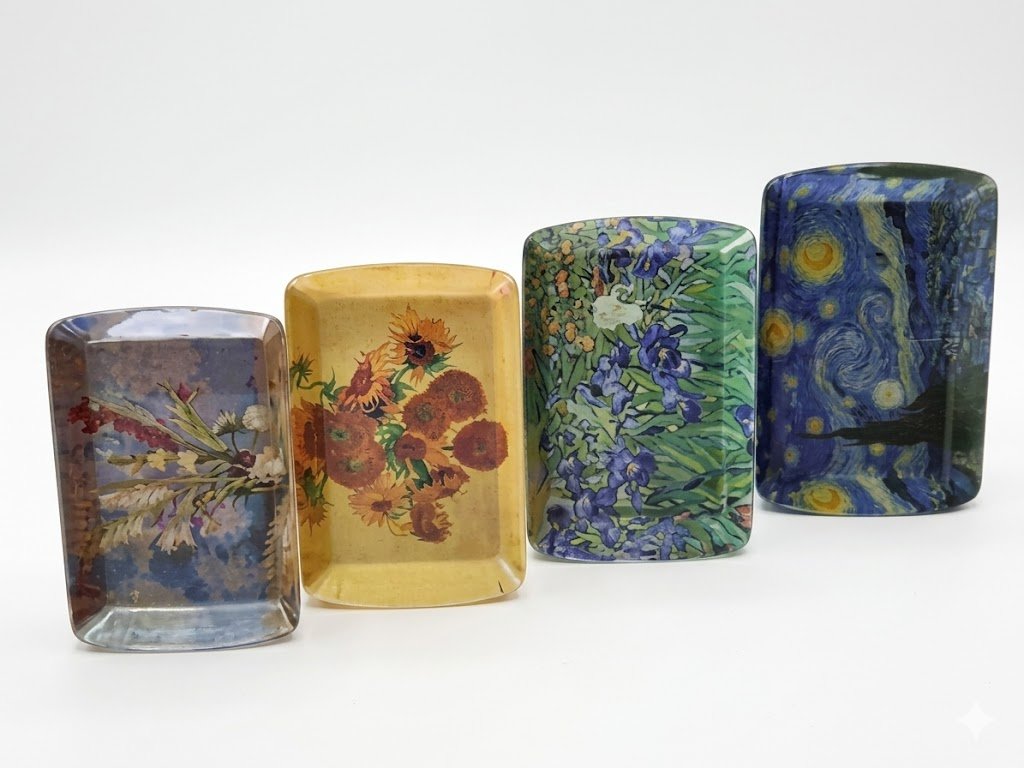 Van Gogh fine art printed small serving tray in assorted masterpiece designs for luxury home serving in Lagos, Nigeria