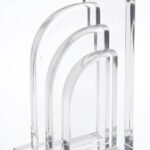 Clear crystal art decor with gold metal base for office desk in Lagos, Nigeria