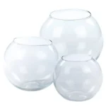 Round clear glass fish bowl vase for floating candles, floral arrangements, or terrariums, Lagos, Nigeria