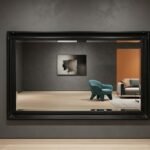 Large black framed rectangular wall mirror 96 x 156 cm for modern living room and hallway décor in Lagos, Nigeria