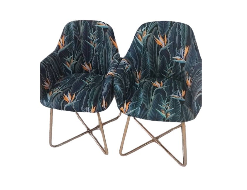 47550 Set Of 2 Floral Chair - Image 1