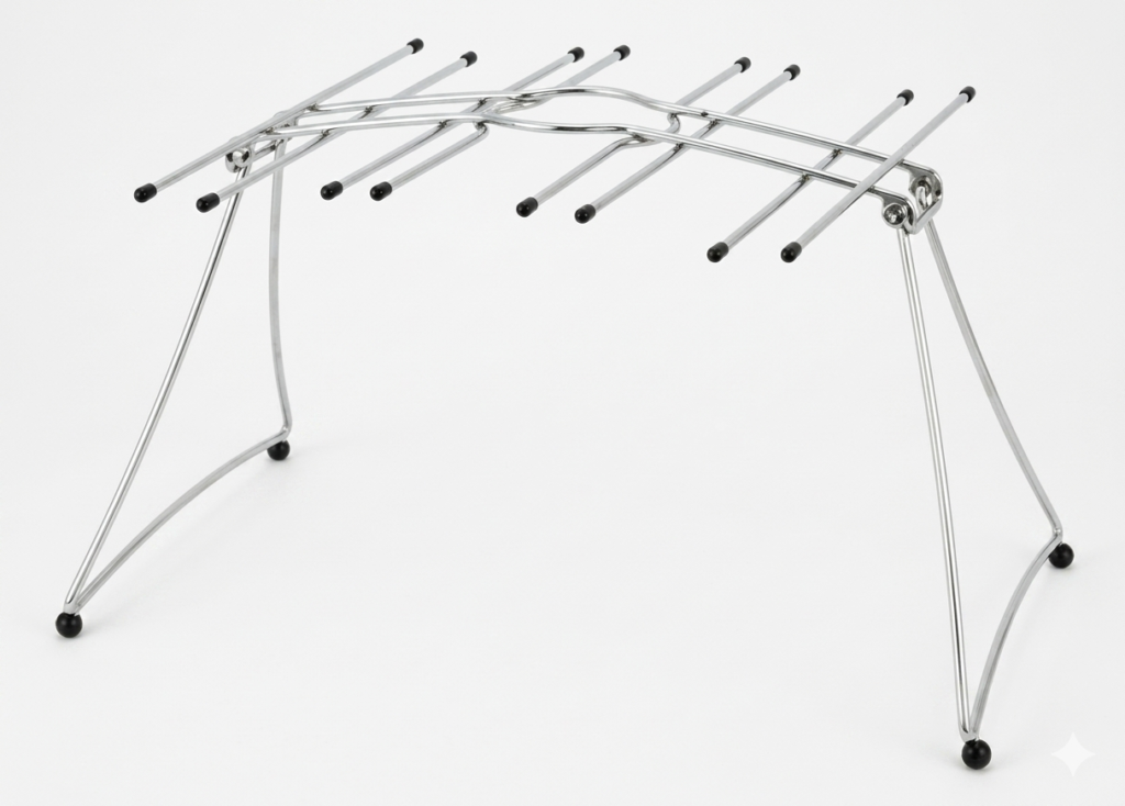 Sleek metallic under-shelf wine glass holder rack for home bar and kitchen organization in Lagos, Nigeria