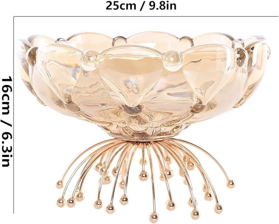 49463 Iron With Glass Tray 16 X 25 Cm Table Décor - Image 1