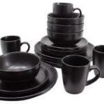 16Pc Round Stoneware Dinner Plate Set