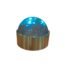 Blue tinted glass dome storage box with a brushed gold metal base for luxury table decor in Lagos, Nigeria