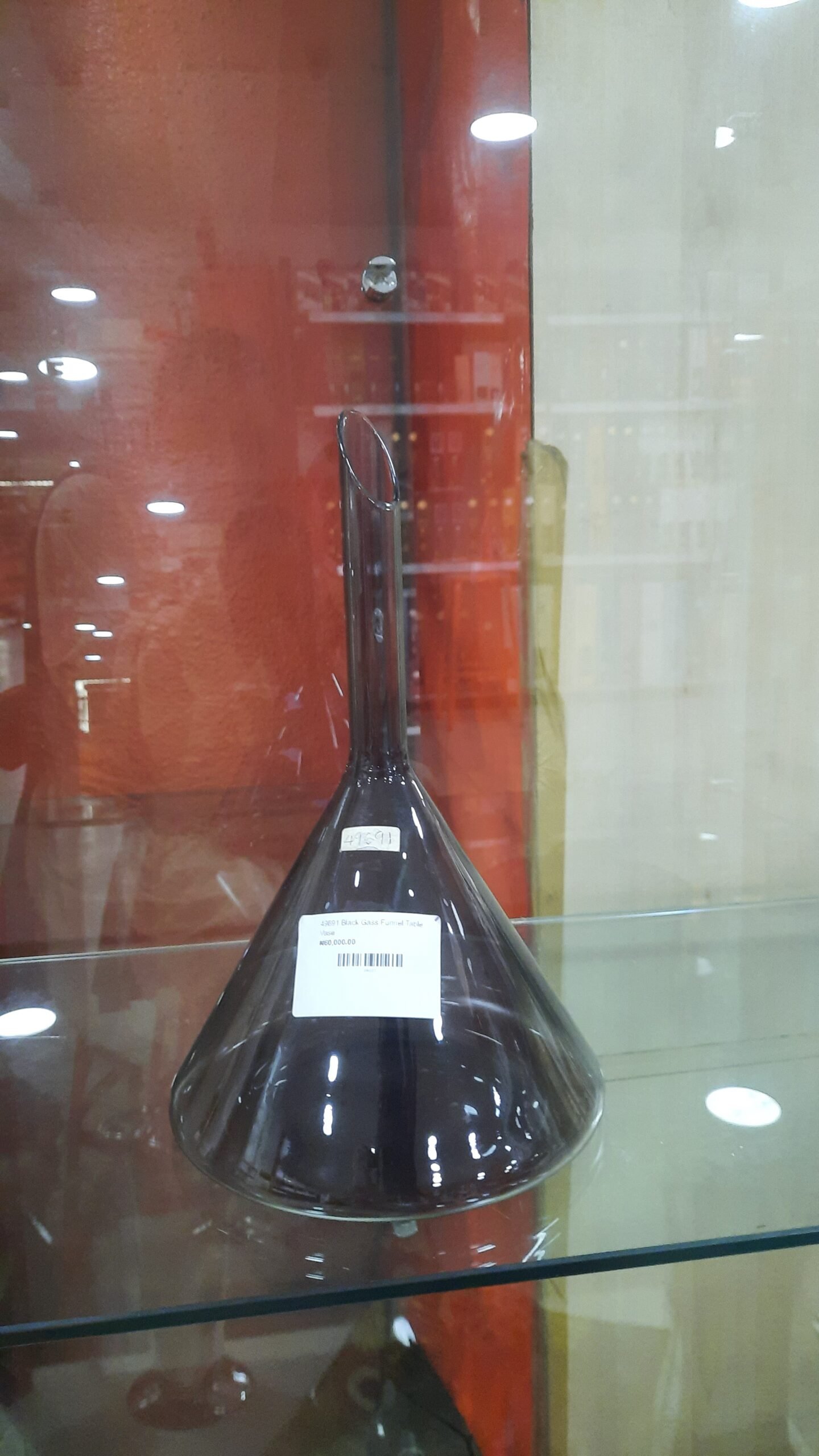 49691 Black Gass Funnel Table Vase - Image 1