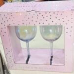 Lustre Glasses Set 2 Wine Decorative Ball