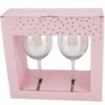 Set of 2 lustre wine glasses with decorative ball base for elegant table setting and drinkware in Lagos Nigeria
