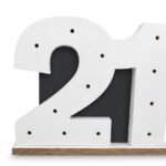 Large white LED light-up number 21 marquee sign for 21st birthday and anniversary party decor in Lagos, Nigeria