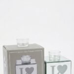 Mirror glass LED tealight with "Love" heart design for romantic home decor and gifting in Lagos, Nigeria