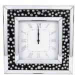 Royal Crest mirrored wall clock with decorative glass frame for luxury home and office interior décor in Lagos, Nigeria