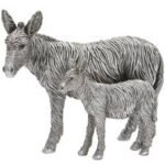 Reflections Silver Dnky & Foal Décor