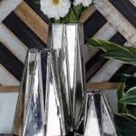 Geometric Silver Vase Lrg