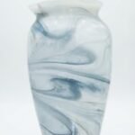 Medium sea breeze blue glass vase for floral arrangements and home décor in Lagos, Nigeria.