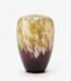 Medium hand-blown glass vase with an amber butterscotch and cream speckled finish in Lagos, Nigeria